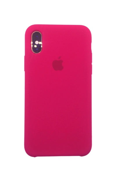 Silicone Classic Covers for iPhone XsMax  with logo pink