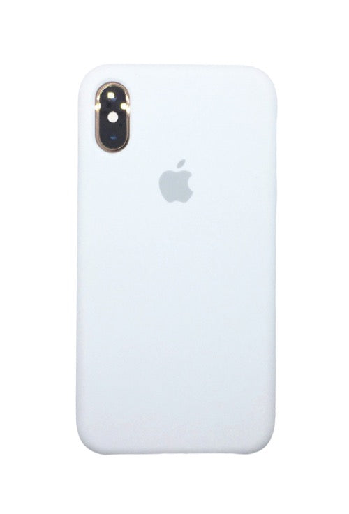 Silicone Classic Covers for iPhone XsMax  with logo white