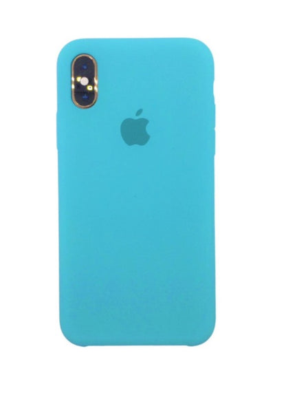Silicone Classic Covers for iPhone XsMax  with logo blue