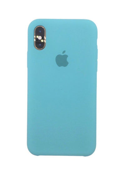Silicone Classic Covers for iPhone XsMax  with logo blue