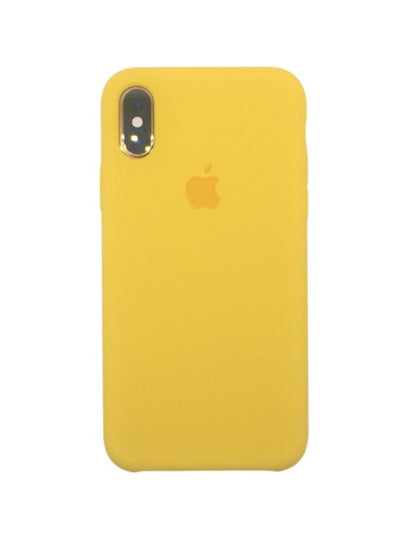 Silicone Classic Covers for iPhone XsMax  with logo yellow