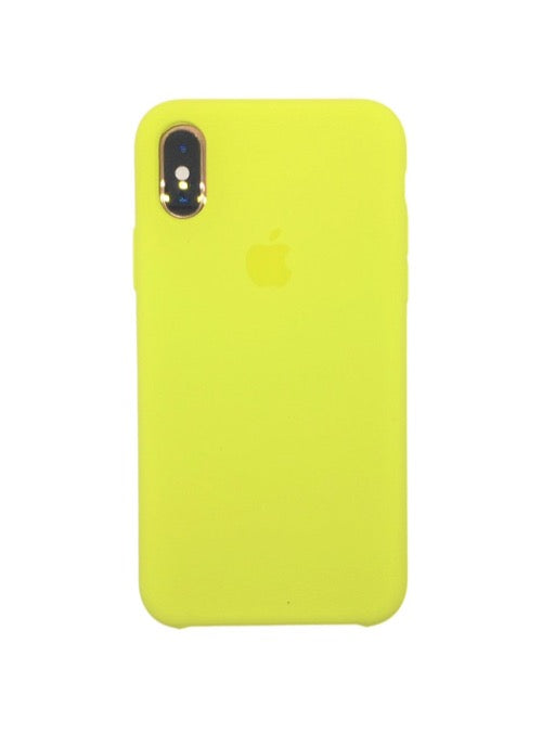 Silicone Classic Covers for iPhone XsMax  with logo yellow