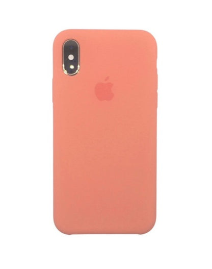 Silicone Classic Covers for iPhone XsMax  with logo pink orange