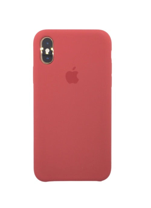 Silicone Classic Covers for iPhone XsMax  with logo red