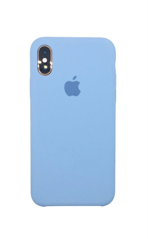 Silicone Classic Covers for iPhone XsMax  with logo  blue