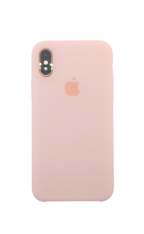Silicone Classic Covers for iPhone XsMax  with logo pink